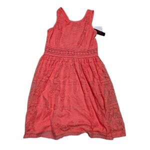NWT It’s Pink Women's Coral Lace Dress, Size Small Summer Skirt